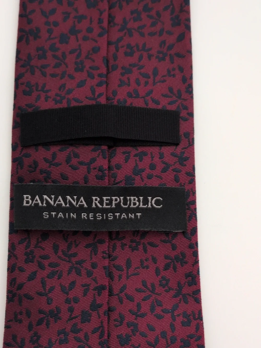 Banana Republic Burgundy & Navy Silk Floral Print Tie